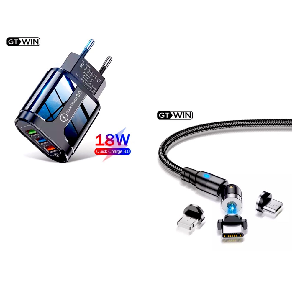 Magnetic USB Cable 540 Degree Rotate & 3.0 Adapter